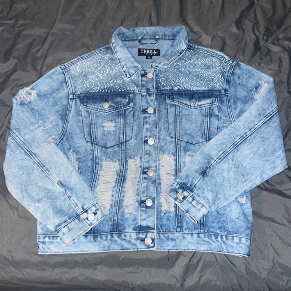 Ripped denim jacket